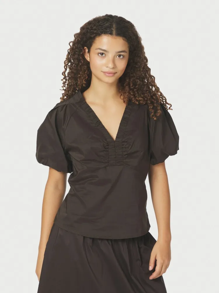 Neo Noir - Irina Poplin Blouse 162219 - 584 - Chocolate Cocoa