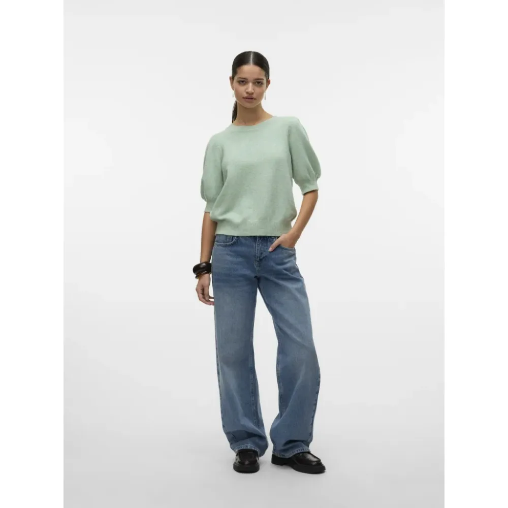 VERO MODA Dame Pullover VMDoffy - Birds Egg Emerald MELANGE Xs