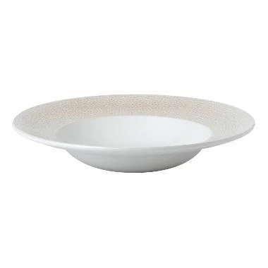 Skål ISLA 46.8 cl Ø28x3.7 cm Bred fane porcelæn sand,12 stk/krt