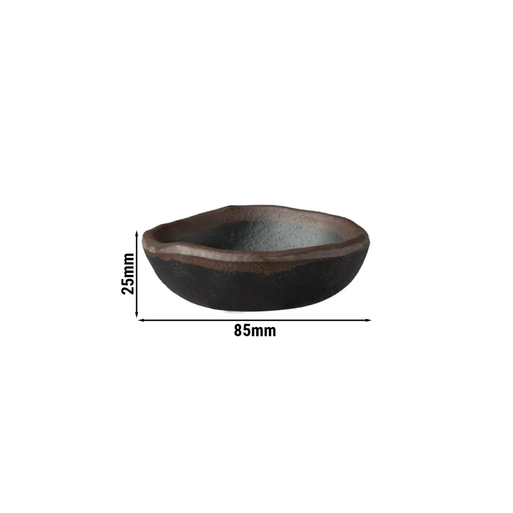 (12 stk.) Dipskåle - MARONE - melamin - 50 ml - Ø 85mm - sort/brun