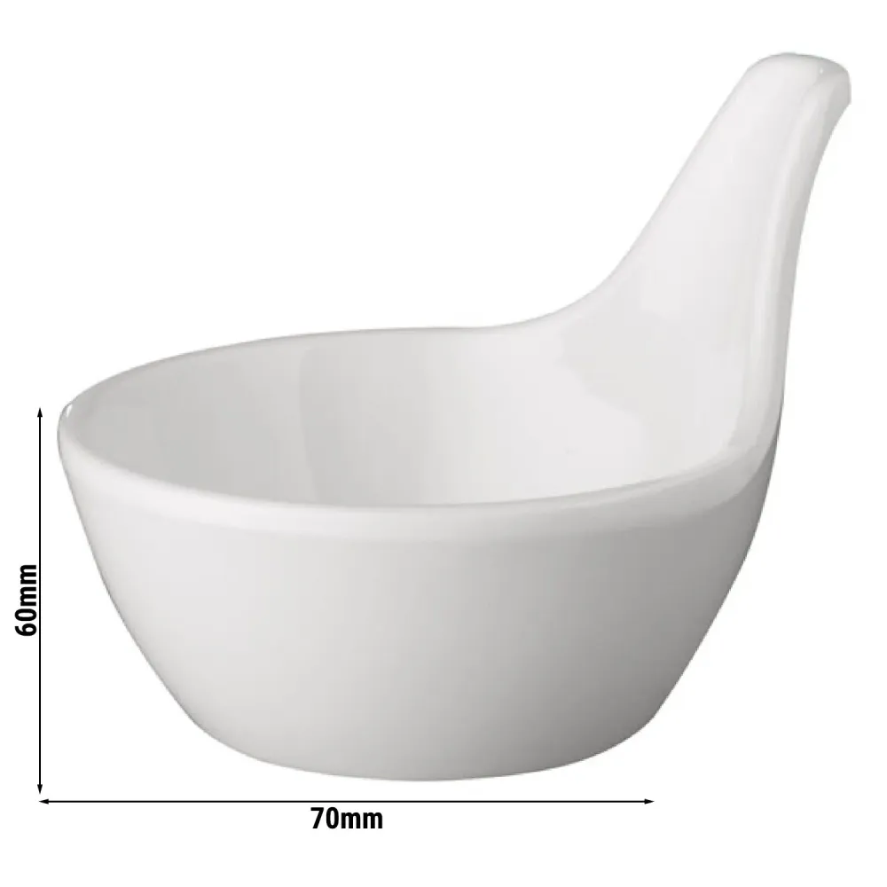 (20 stk.) Dipskåle - TINY GOURMET - Melamin - 50 ml - Ø 70mm - Hvid