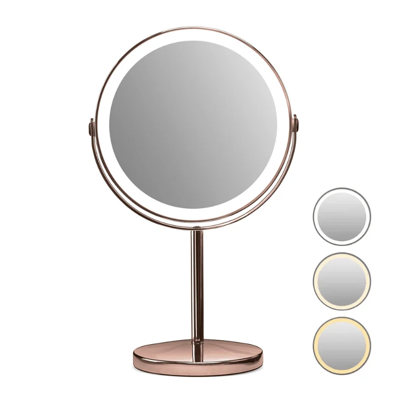 Makeup-spejl med tonet lys - 1x/10x forstørrelse