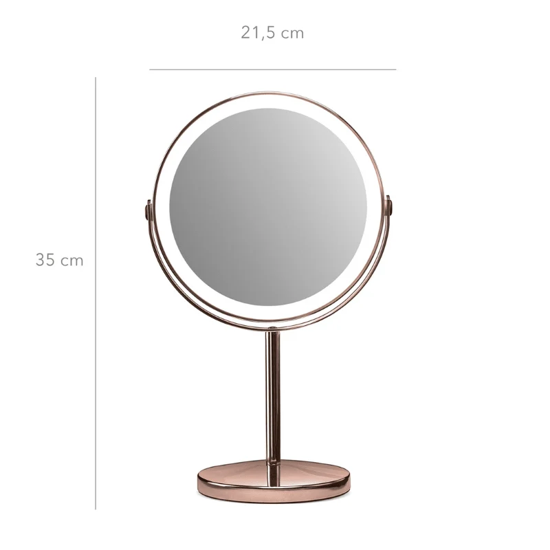 Makeup-spejl med tonet lys - 1x/10x forstørrelse