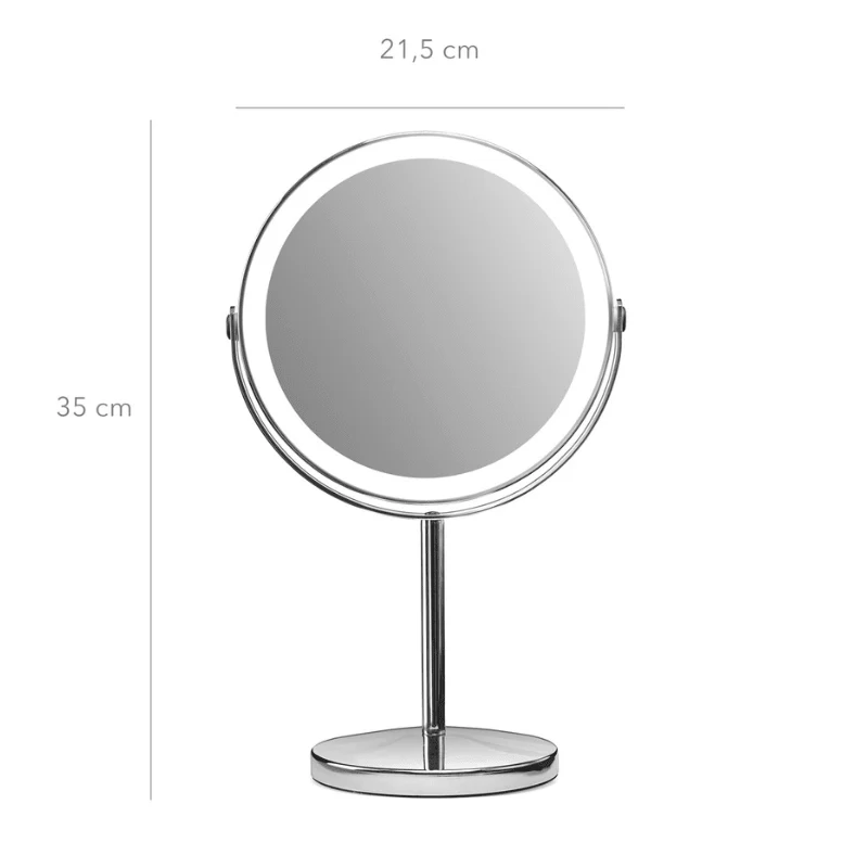 Makeup-spejl med tonet lys - 1x/10x forstørrelse