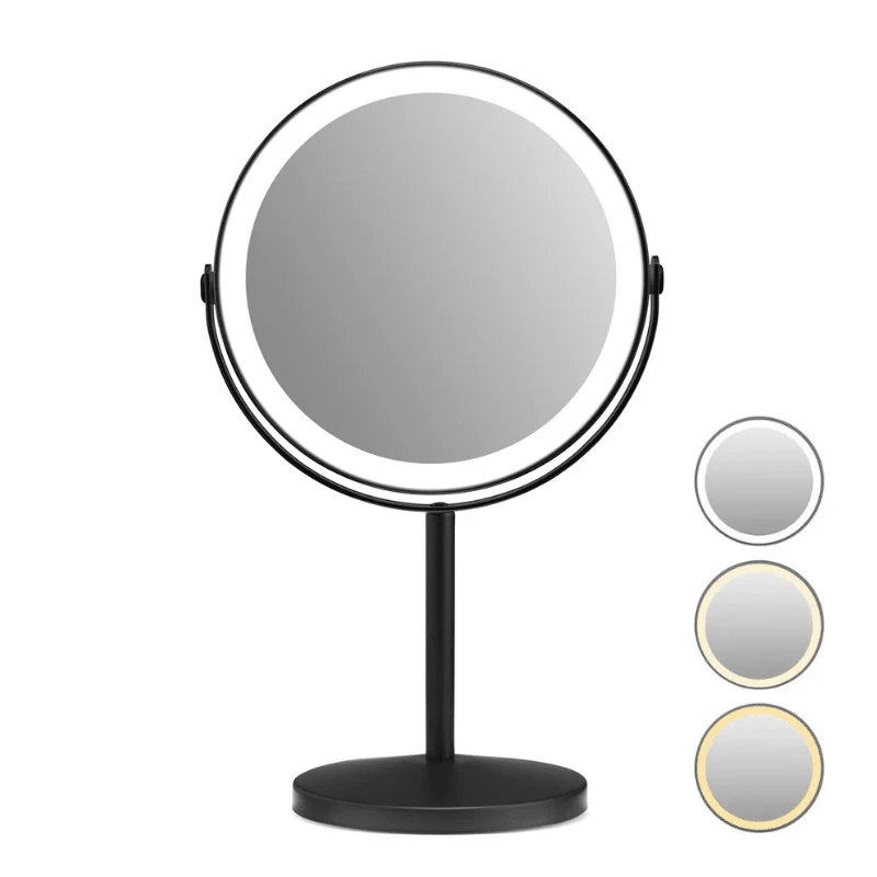 Makeup-spejl med tonet lys - 1x/10x forstørrelse