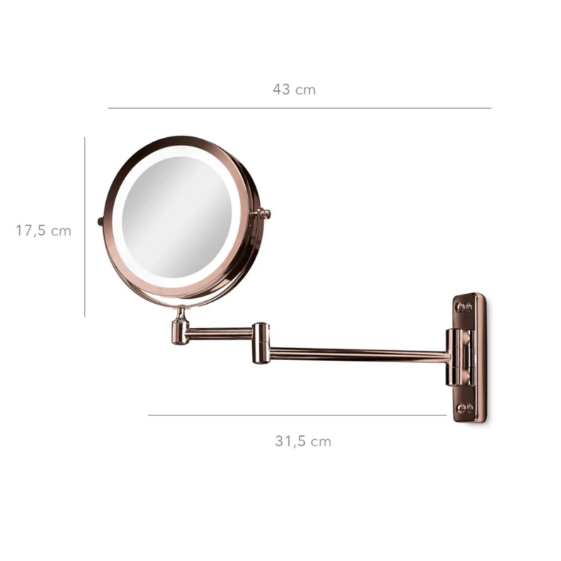 Væghængt makeup-spejl - Kobber