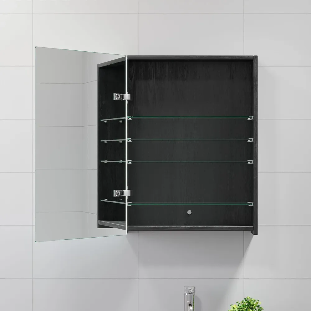 Morgedal Spejlskab, sort træ BATH DELUXE - EXCLUSIVE