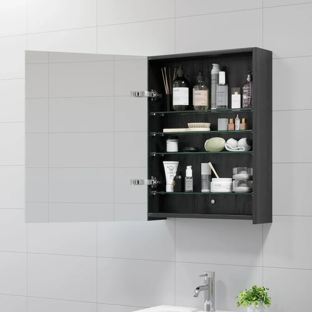 Morgedal Spejlskab, sort træ BATH DELUXE - EXCLUSIVE