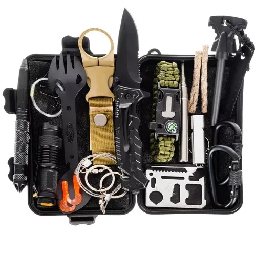 Survival Kit 32-i-1 med vandtæt kasse – komplet overlevelsessæt til outdoor og nødsituationer