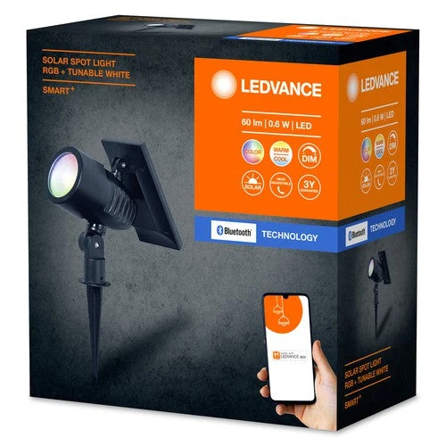 LEDVANCE SMART+ Garden Bluetooth Solar RGB Spot havepigge, sort