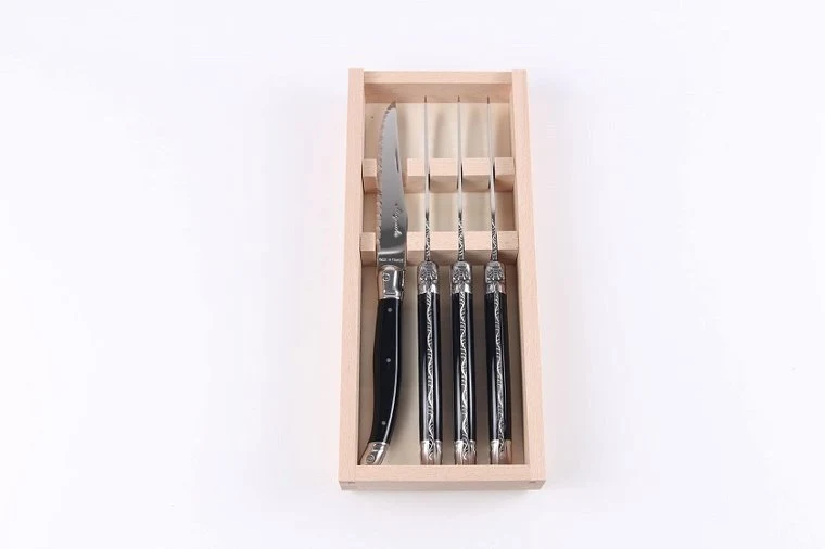 Laguiole Classique Steakknive - 4 stk. Black i gaveæske