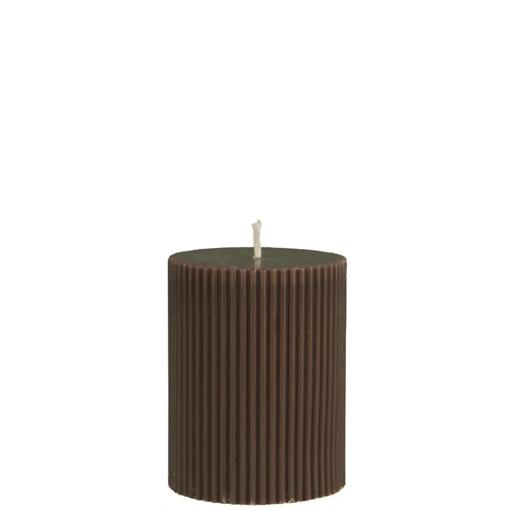 Ib Laursen - Bloklys rillet paraffin hasselnød - 9 cm