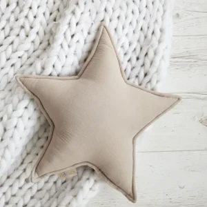 Sternkissen Musselin beige