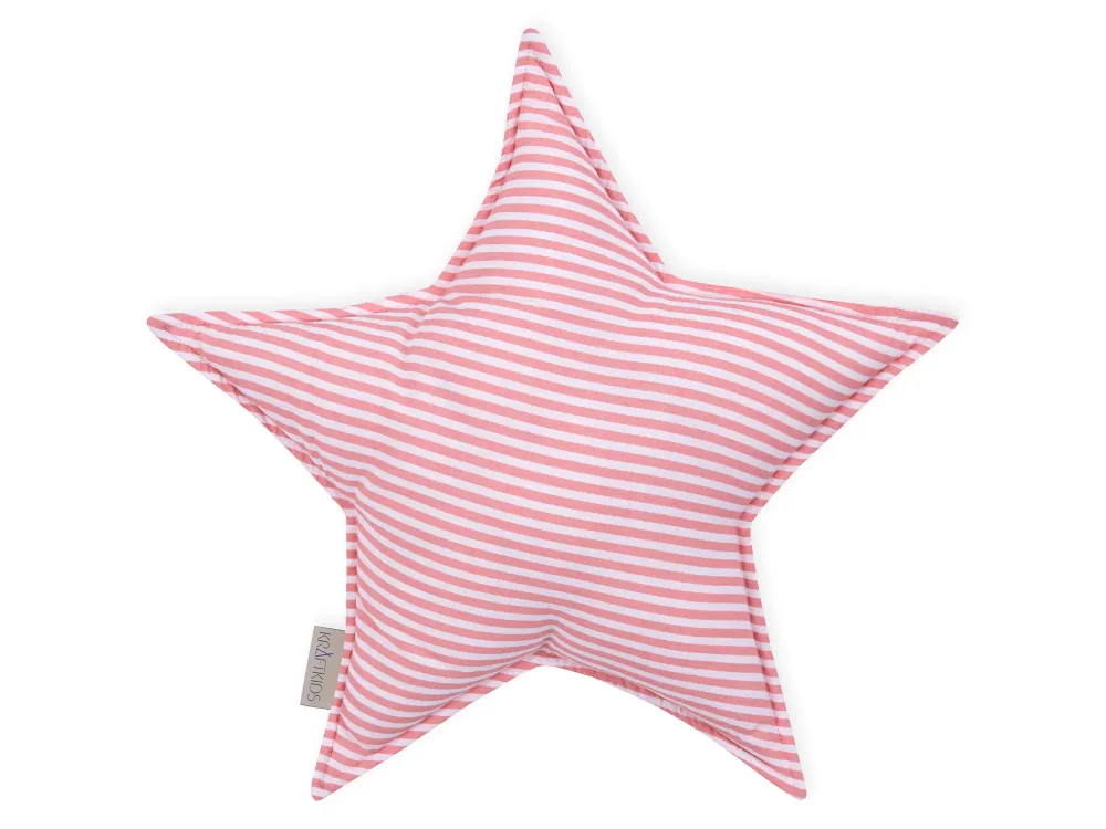 Stjernepude striber pink