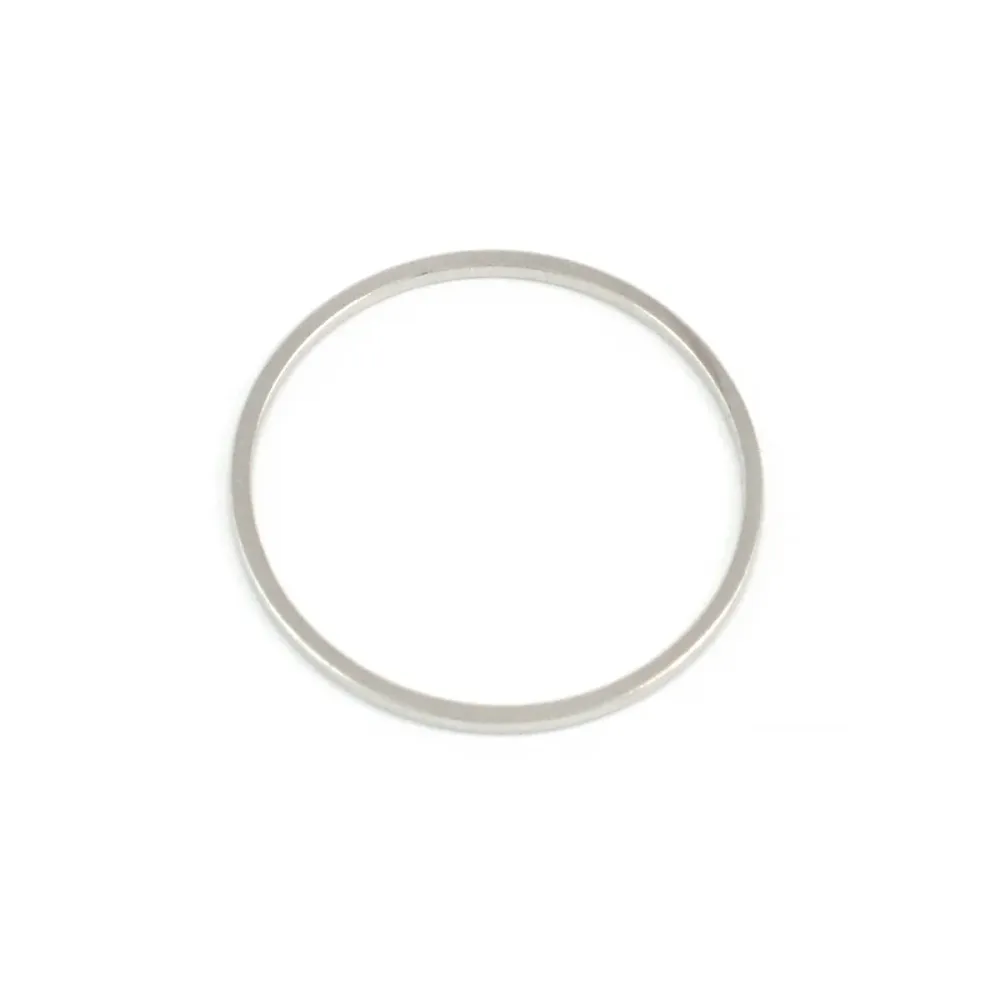Forbinder, flad ring, platin, 20 mm, 8 stk
