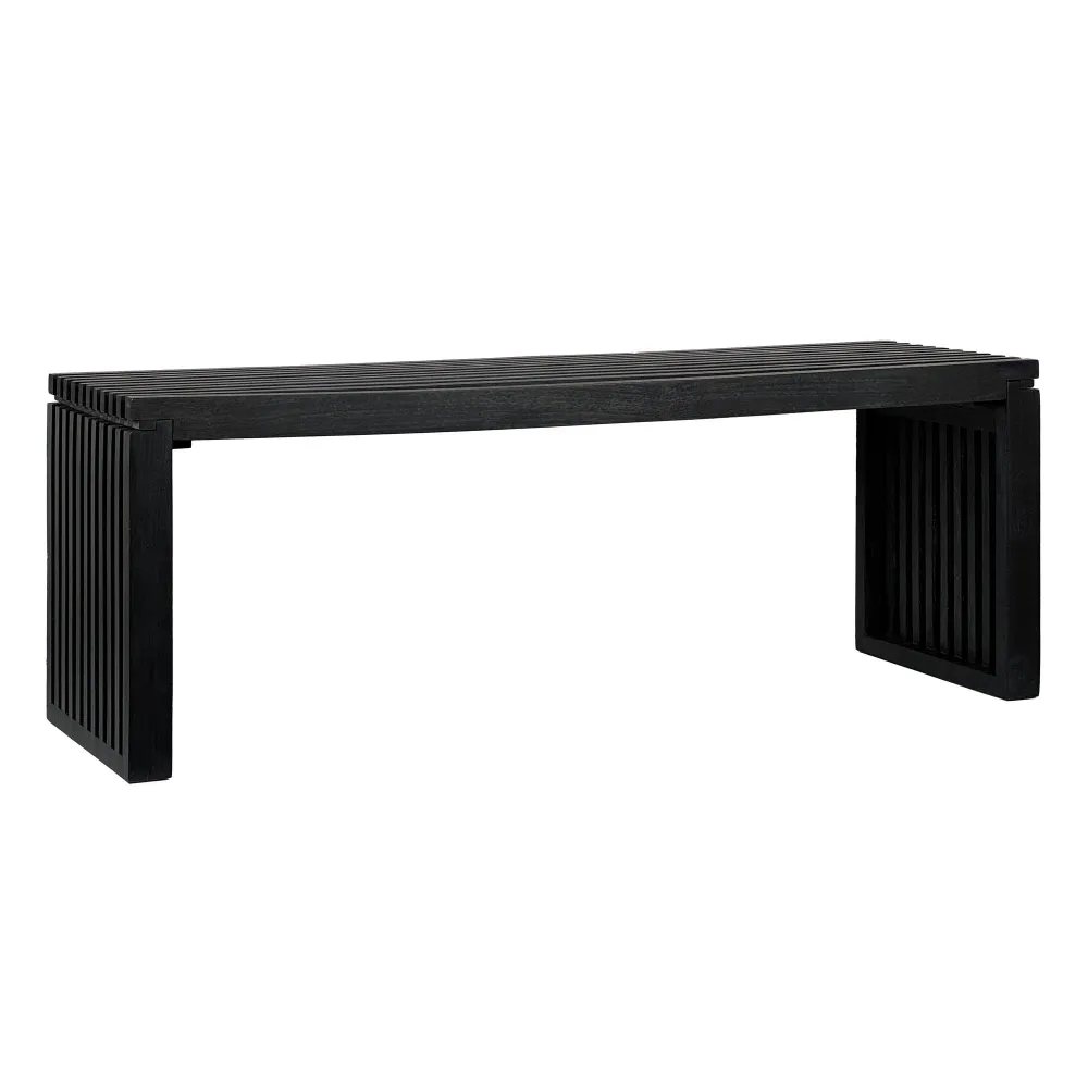 120 cm massiv akacietræsbænk, sort, chic garderobe- og sengebænk, træbænk i entre til entré, soveværelse, stue