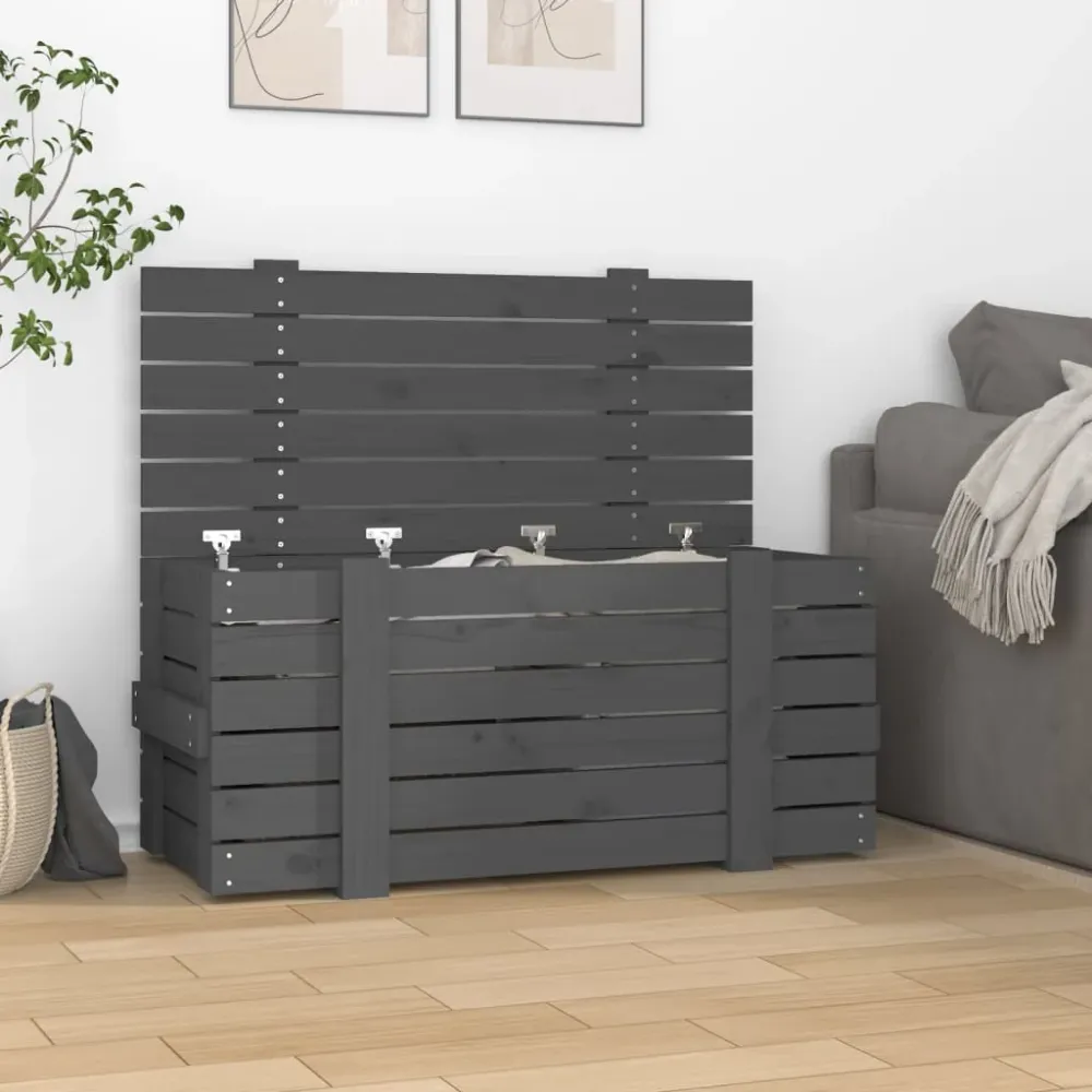 Opbevaringskasse 91X40,5X42 Cm Massivt Fyrretræ Hvid