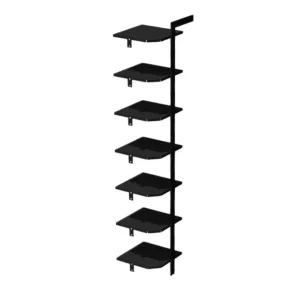 Hjørnemodul AXIS 50 x 51 cm – Sortlakeret 7 hylder