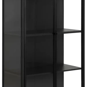 Ålvik Vitrineskab - Midnight Metal / Glas, 80x40x180 cm