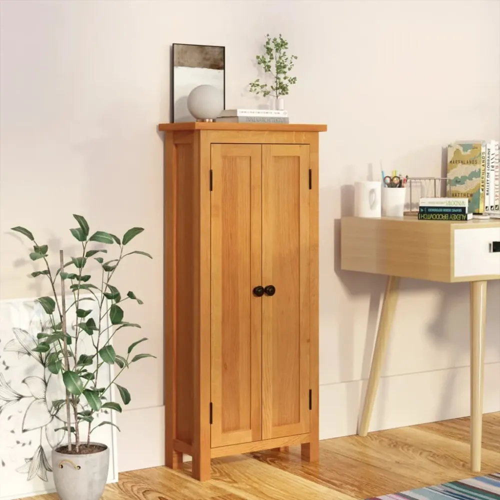 Opbevaringsskab 50X22X110 Cm Massivt Egetræ
