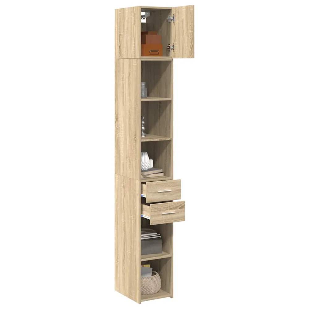 Skab 30X42,5X225 Cm Smalt Indbygget Træ Graa