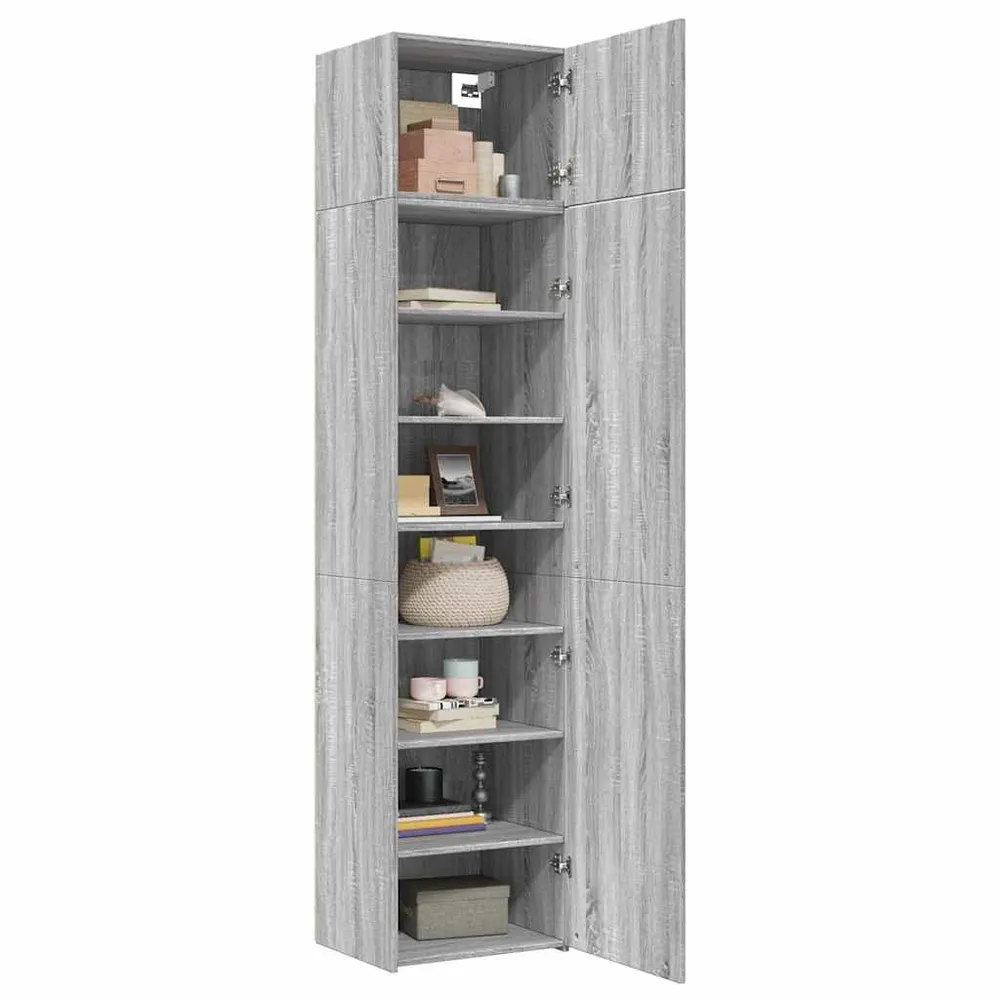 Skab 50X42,5X225 Cm Smalt Fremstillet Træ Etræsfarve Graa