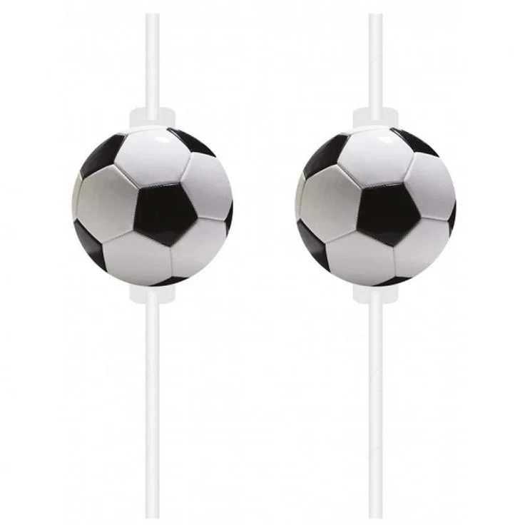 Fodbold sugerør, 4 stk.