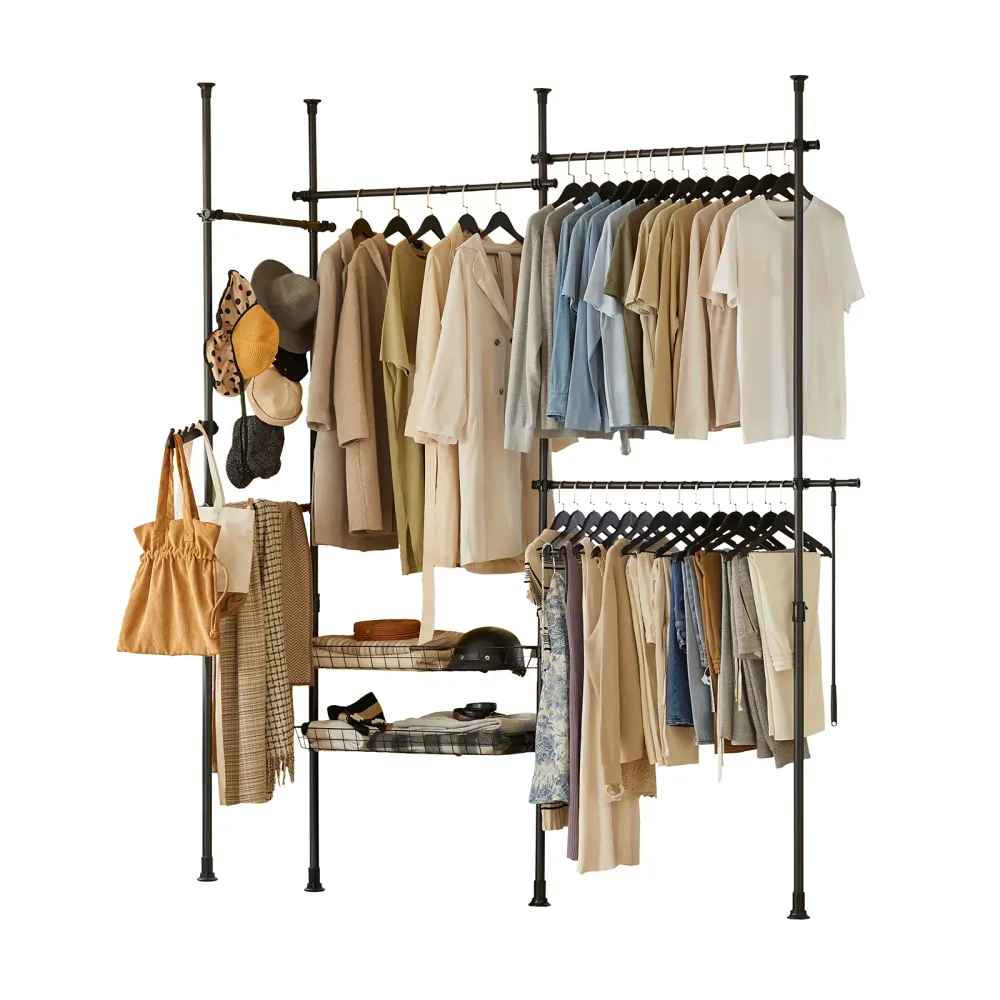 Walk closet - garderobestativ, tøjstativ, højde og længde modifiable