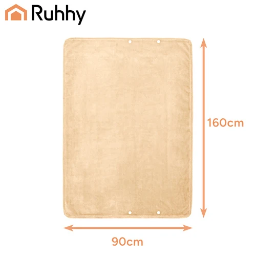 Varmetæppe 160x90 cm – Til ryg og skuldre, beige og blødt materiale