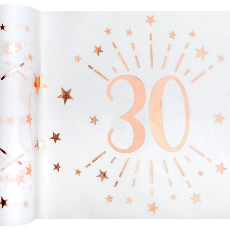 Alabast 30 års bordløber med rose gold, 5 m.