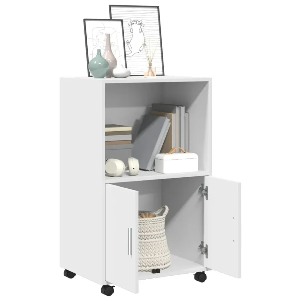 Rullebord 55X40X91 Cm Formulated Træ Hvid