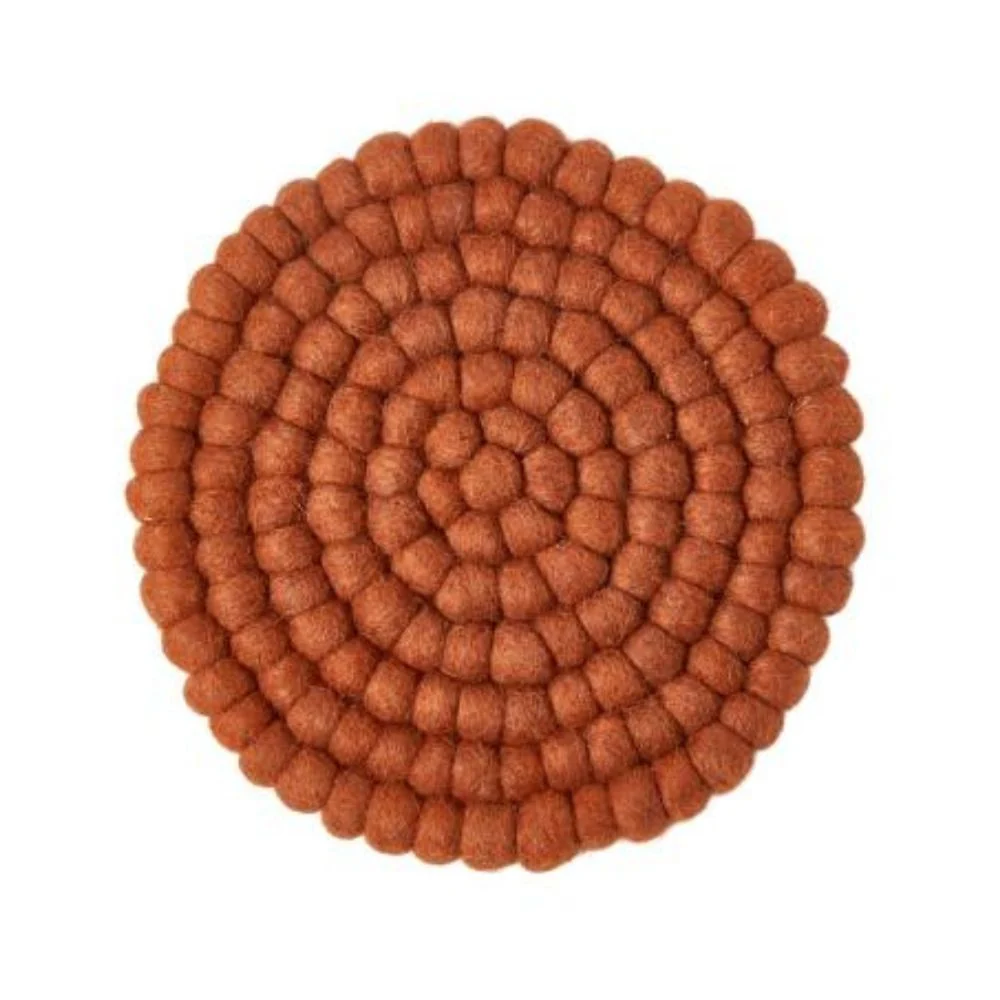 Bordskåner compact dots uld Ø20 cm terracotta