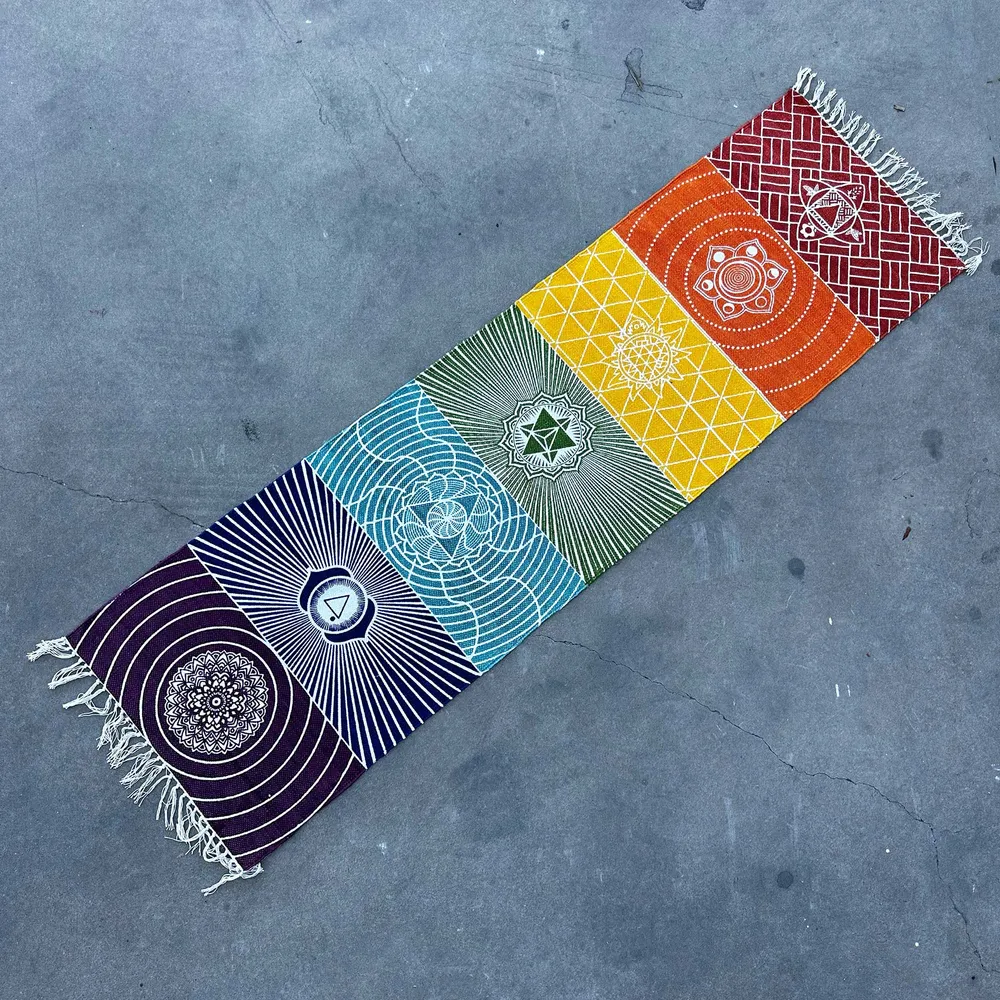 Yogamåtte Bomuld 7 Chakra 60x200cm