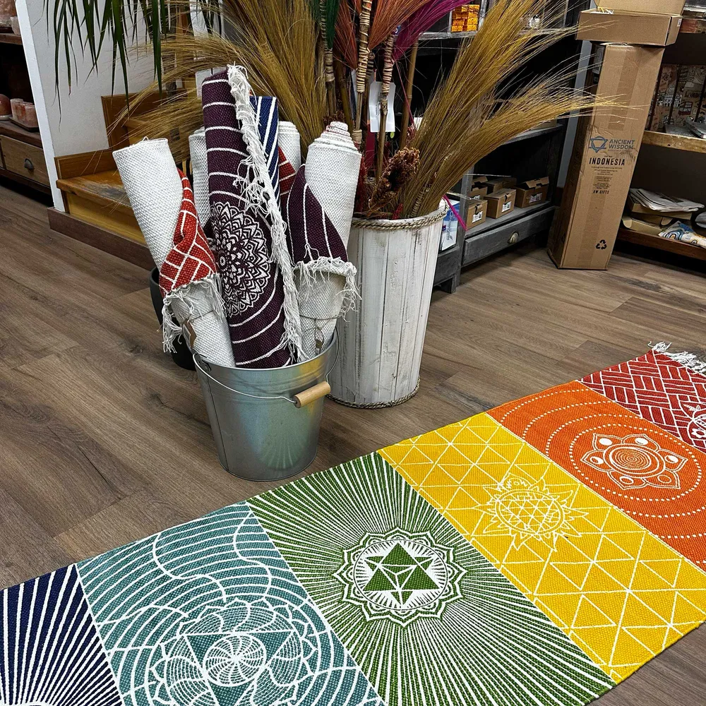 Yogamåtte Bomuld 7 Chakra 60x200cm