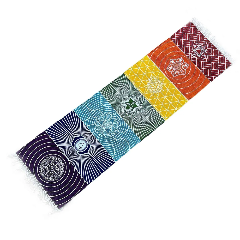 Yogamåtte Bomuld 7 Chakra 60x200cm