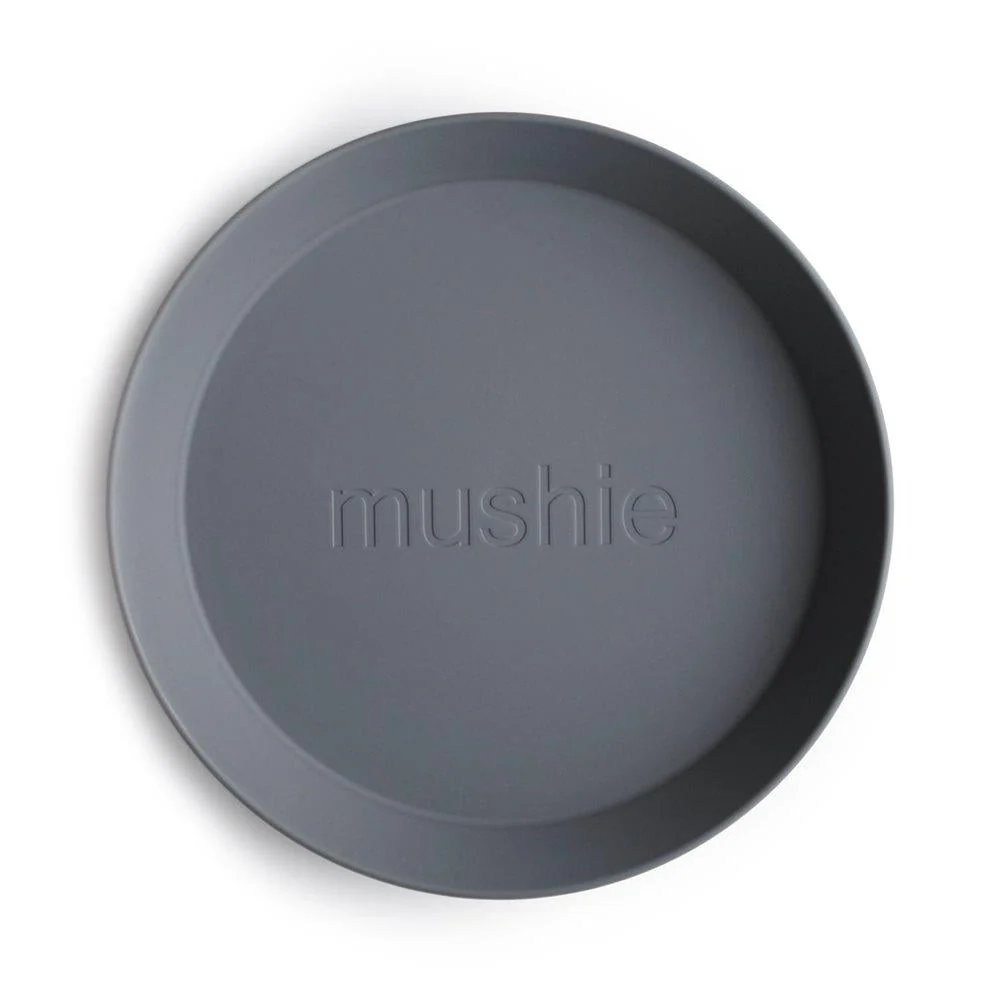 Mushie Sæt børnetallerkener Round Smoke
