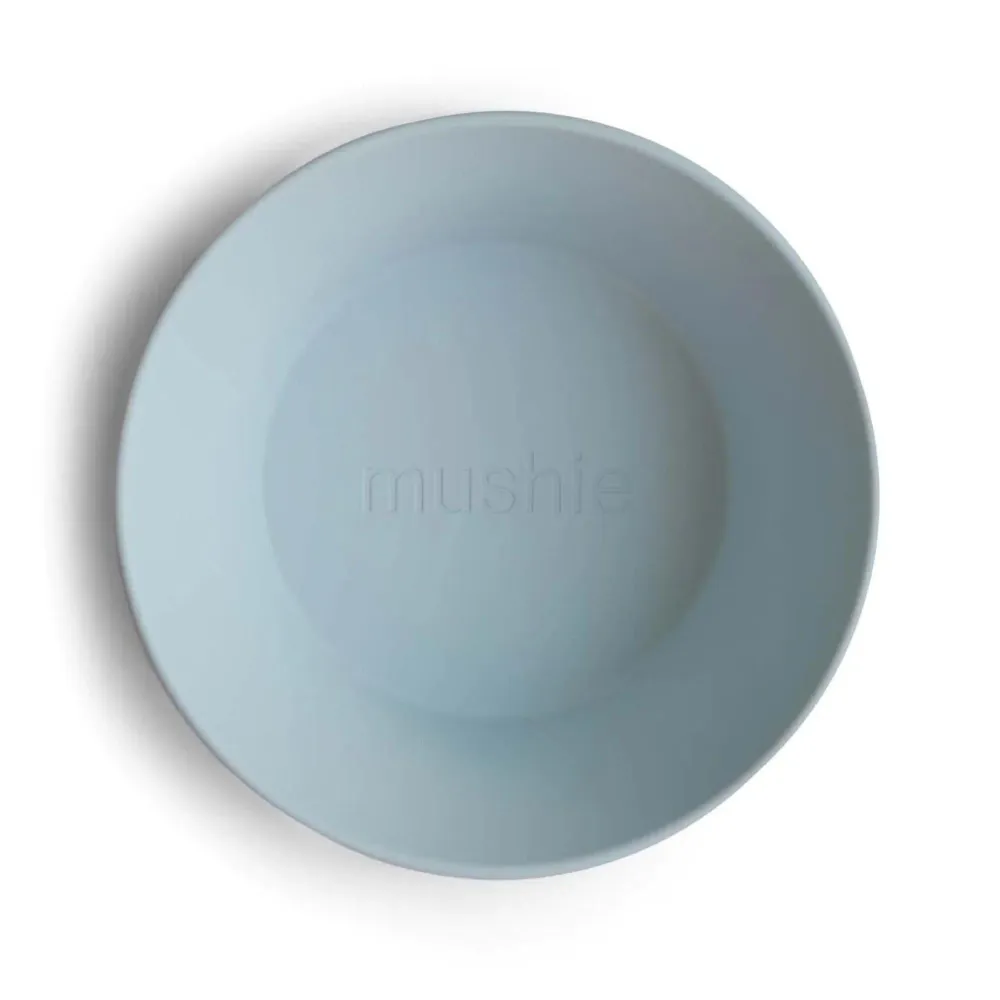 Mushie skåle til børn, runde, lyseblå