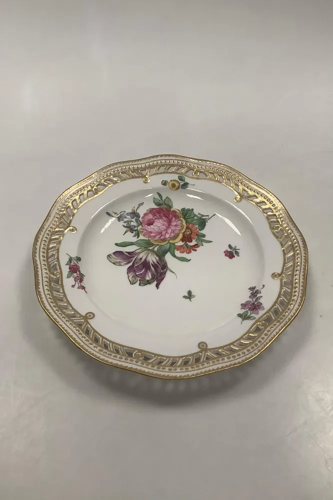 Sæt på 8 Royal Copenhagen Flora Danica Tallerkener med Blomster No 213/3584