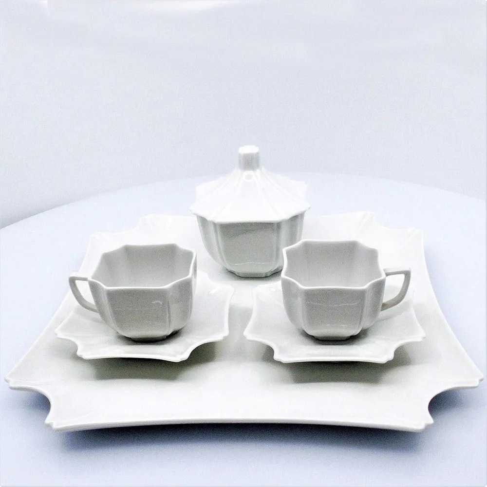 3-delt kaffeservice plus porcelænsbakke fra Limoges Frankrig -0771