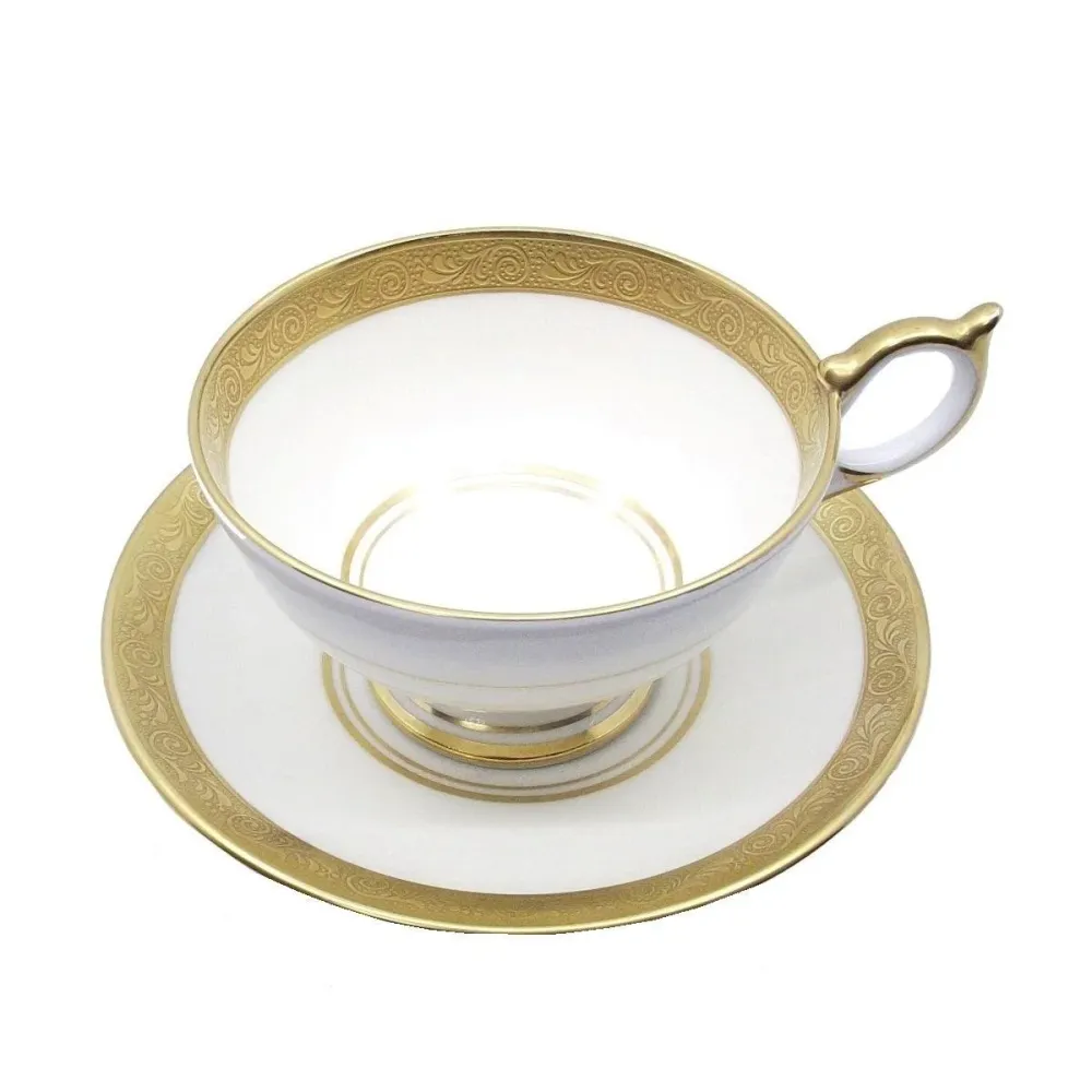 Aynsley England 1 tekop rent guld dekoration fint porcelæn engelsk benporcelæn -0059