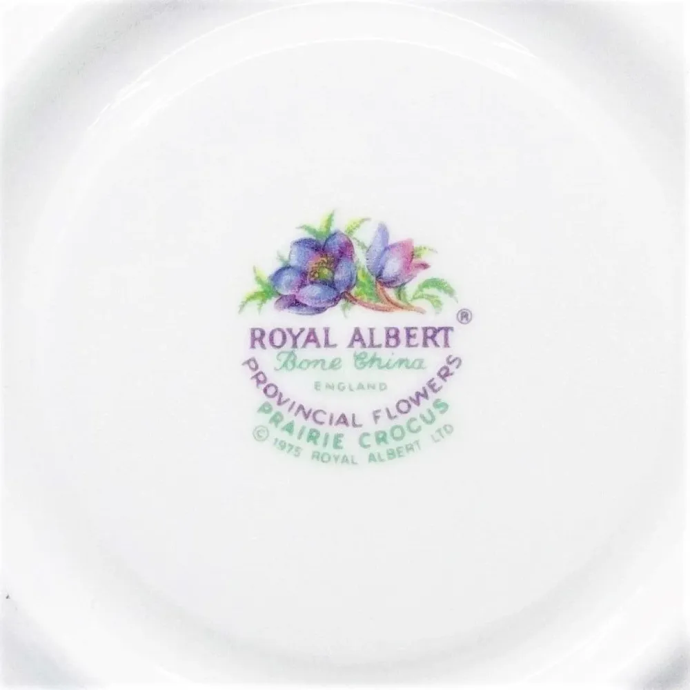 Royal Albert tekop Prarie Crocus Engelsk porcelæn emalje dekorationer guld finish blomst -S885-1