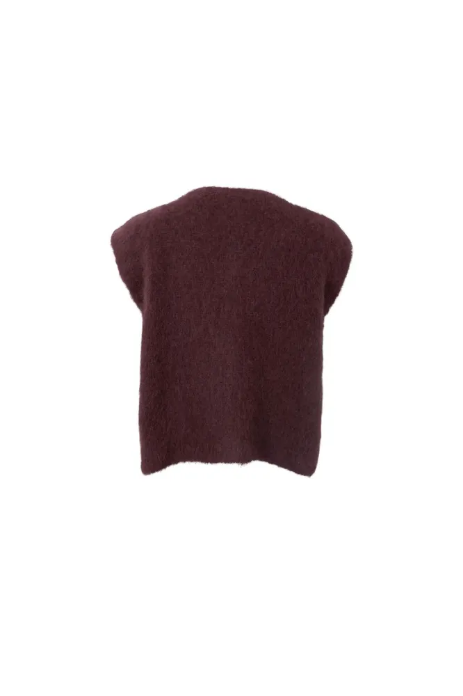 Black Colour - Bcbjoerk Knitted Button Vest 1217 - Coffee
