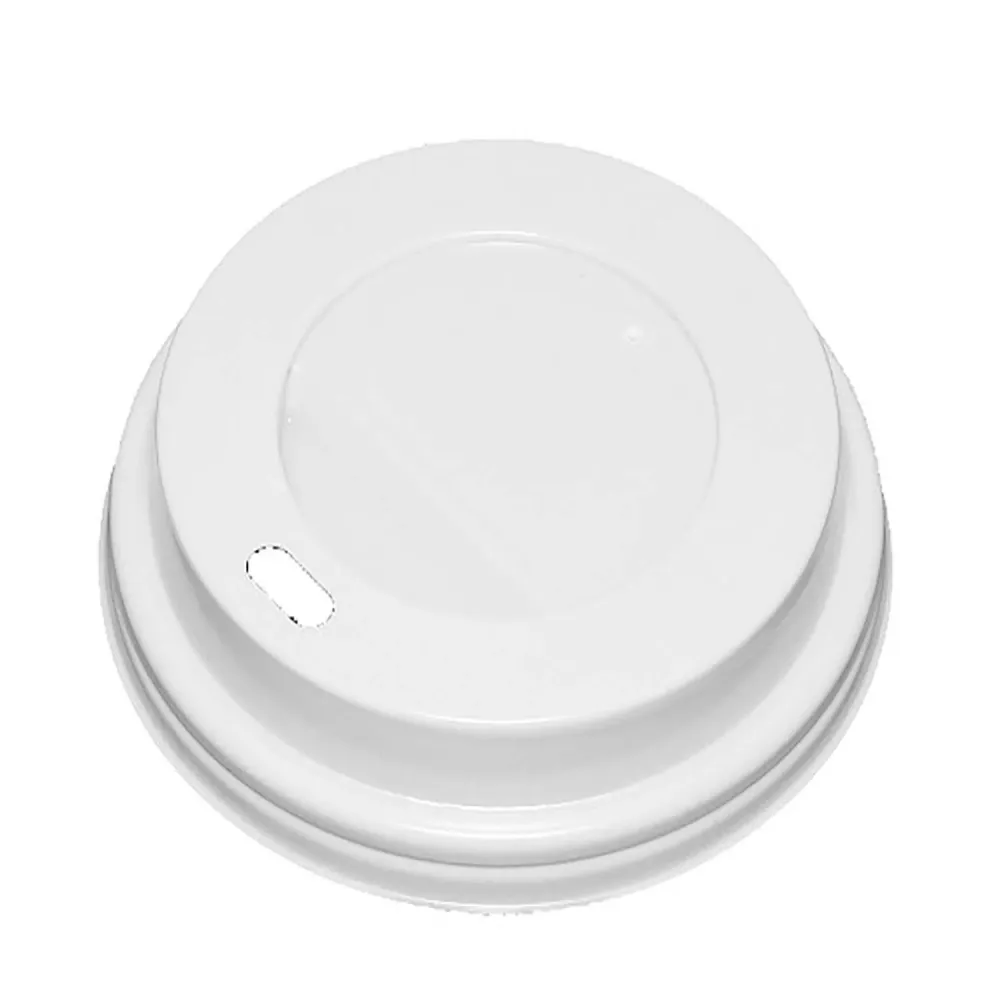 Drikkelåg CPLA Ø80xH20mm Til Kaffebæger Ivory Catersource,100 stk/ps