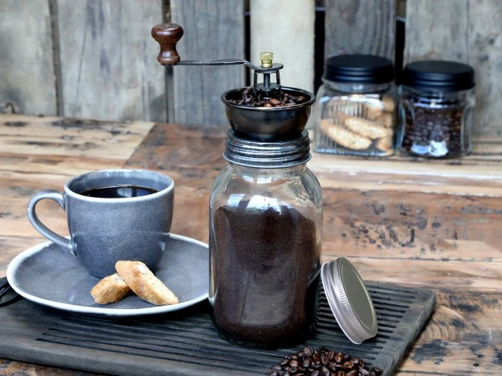 Kaffekværn med ekstra låg