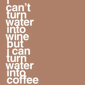 Elkedel plakat: i can’t turn water into wine but i can turn water into coffee - cider spice 60