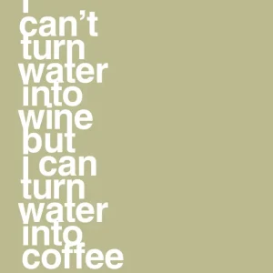 Elkedel plakat: i can’t turn water into wine but i can turn water into coffee - back to nature 60