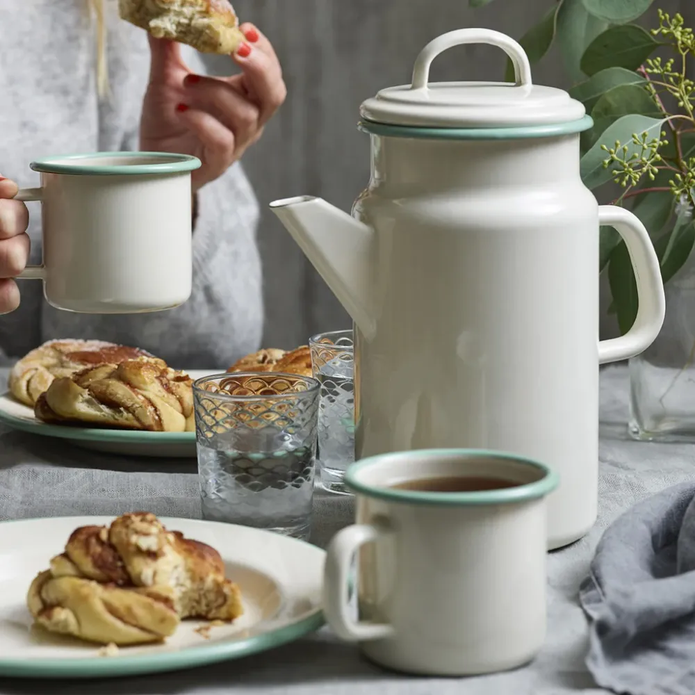 French Press Kokums kaffekande emalje