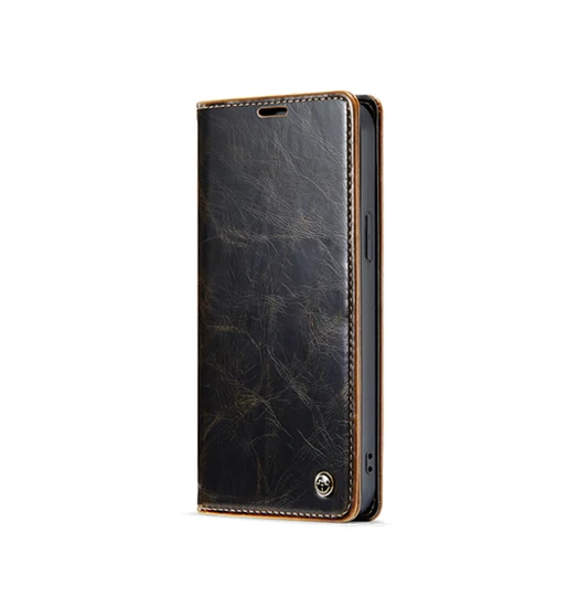 iPhone 15 Plus - CaseMe™ Oil Wax Læder Flipcover - Coffee