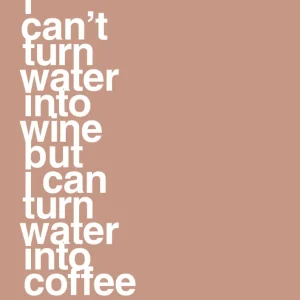 plakat: i can’t turn water into wine but i can turn water into coffee - powder Temperature Control 60