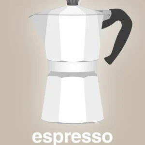 plakat: espresso - italian coffee maker - creamy mushroom Built- Grinder 60